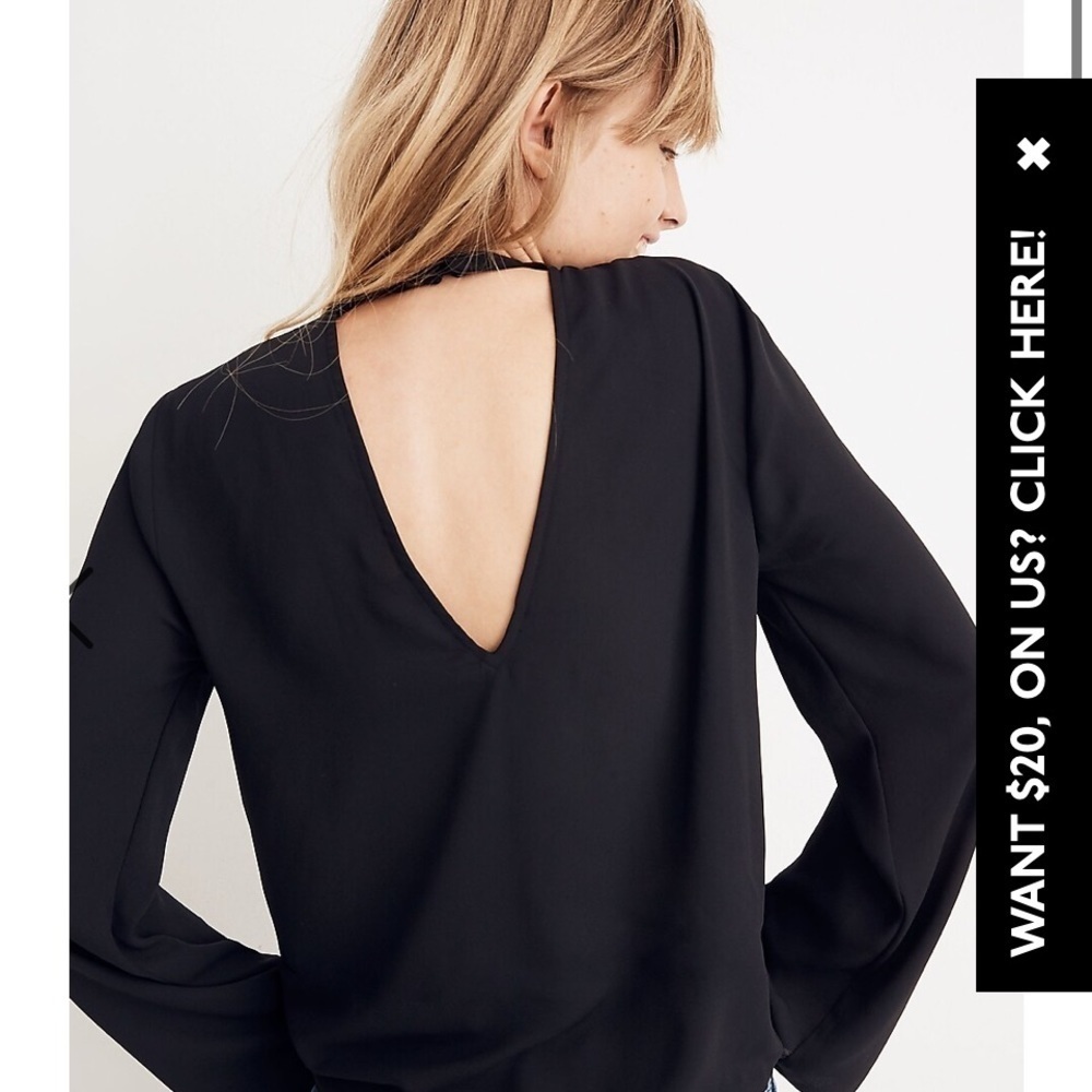 New- Madewell front tie blouse - Picture 1 of 5